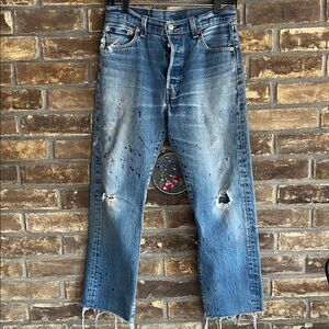 Levi’s 501 vintage paint splattered